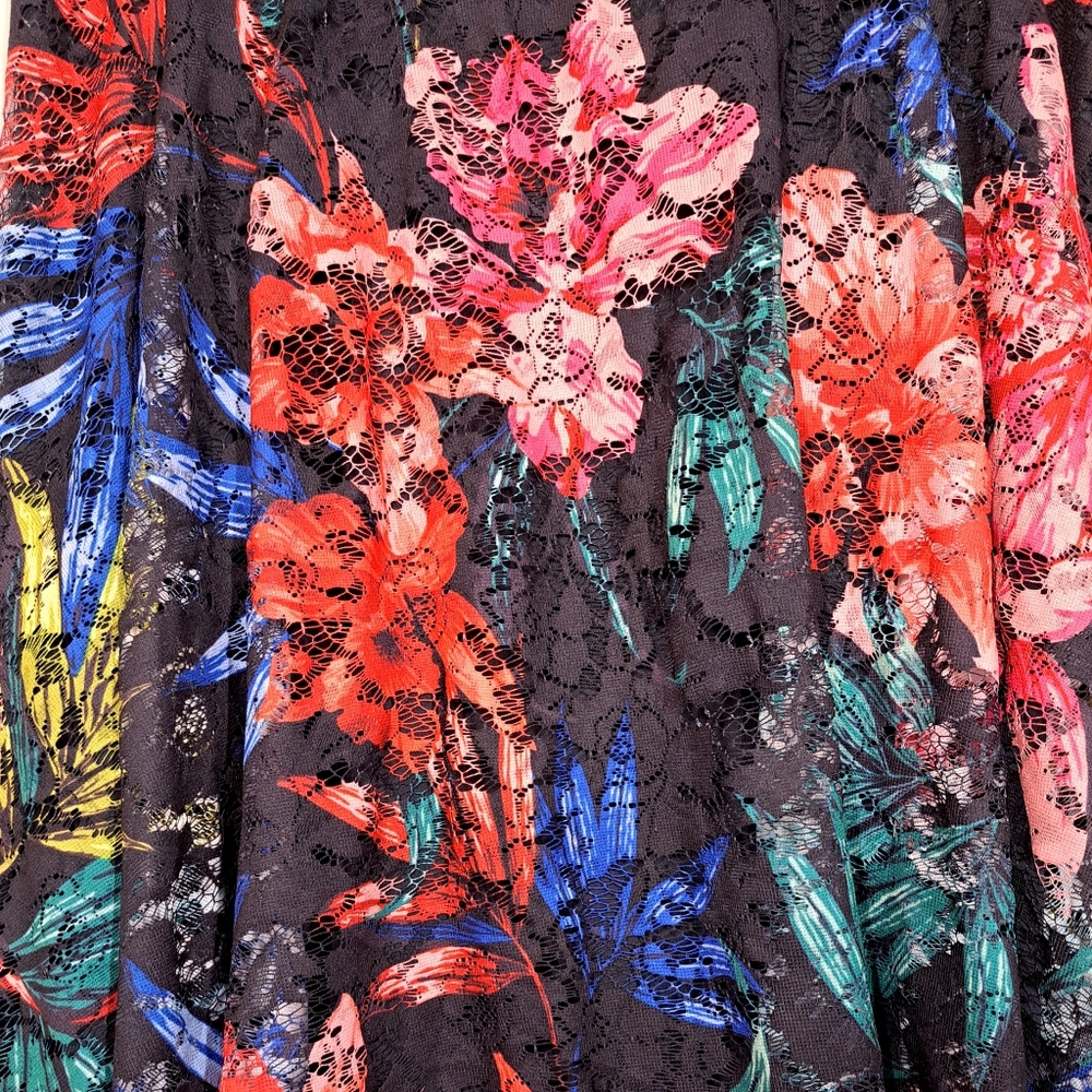 Danny and Nicole Lace Floral High Low Hem Dress - Picture 2 of 3
